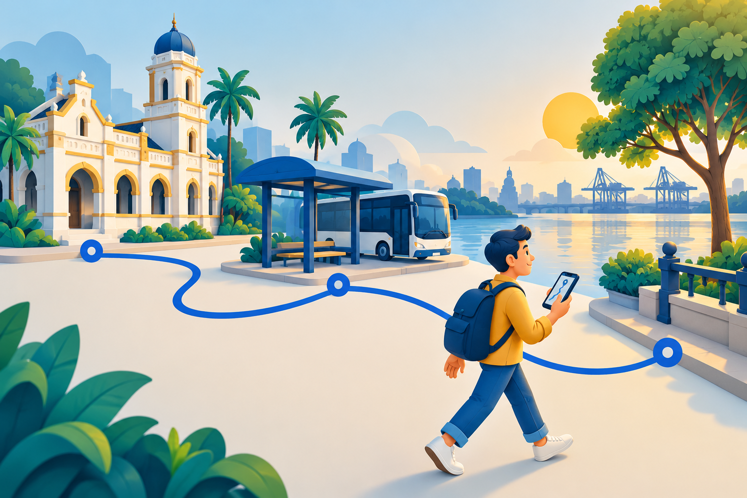 Klang local route planning: connect one visit at a time