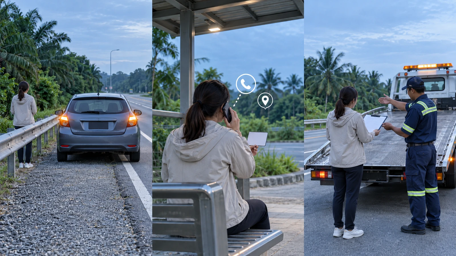 Car breakdown or roadside emergency in Sibu